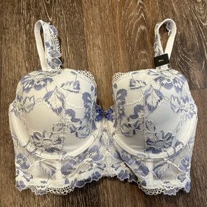 🩷 NWT Victoria’s Secret Body by Victoria blue lace demi longline bra size 32DD